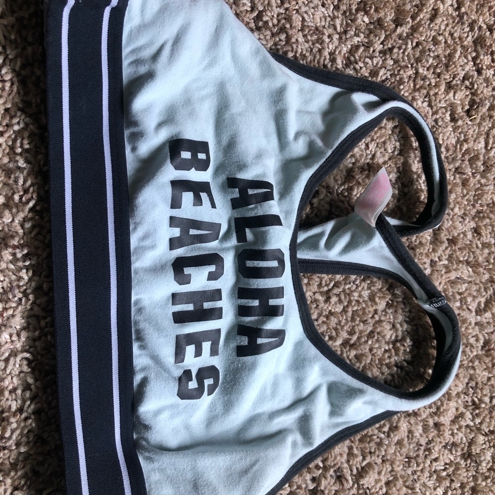 Pink sports bra